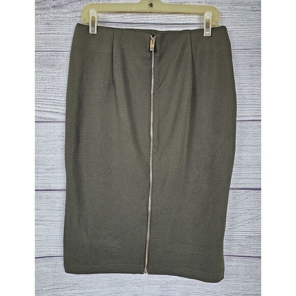 Catherine Malandrino Knit Back Zip Pencil Skirt Green Size 8 - Picture 2 of 4